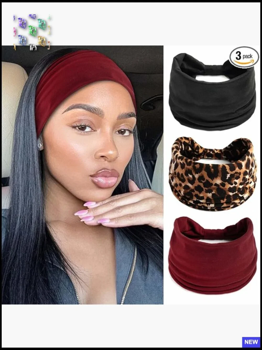 Boho Knotted Turban Headbands Non-Slip Soft Polyester Spandex Hair Wraps